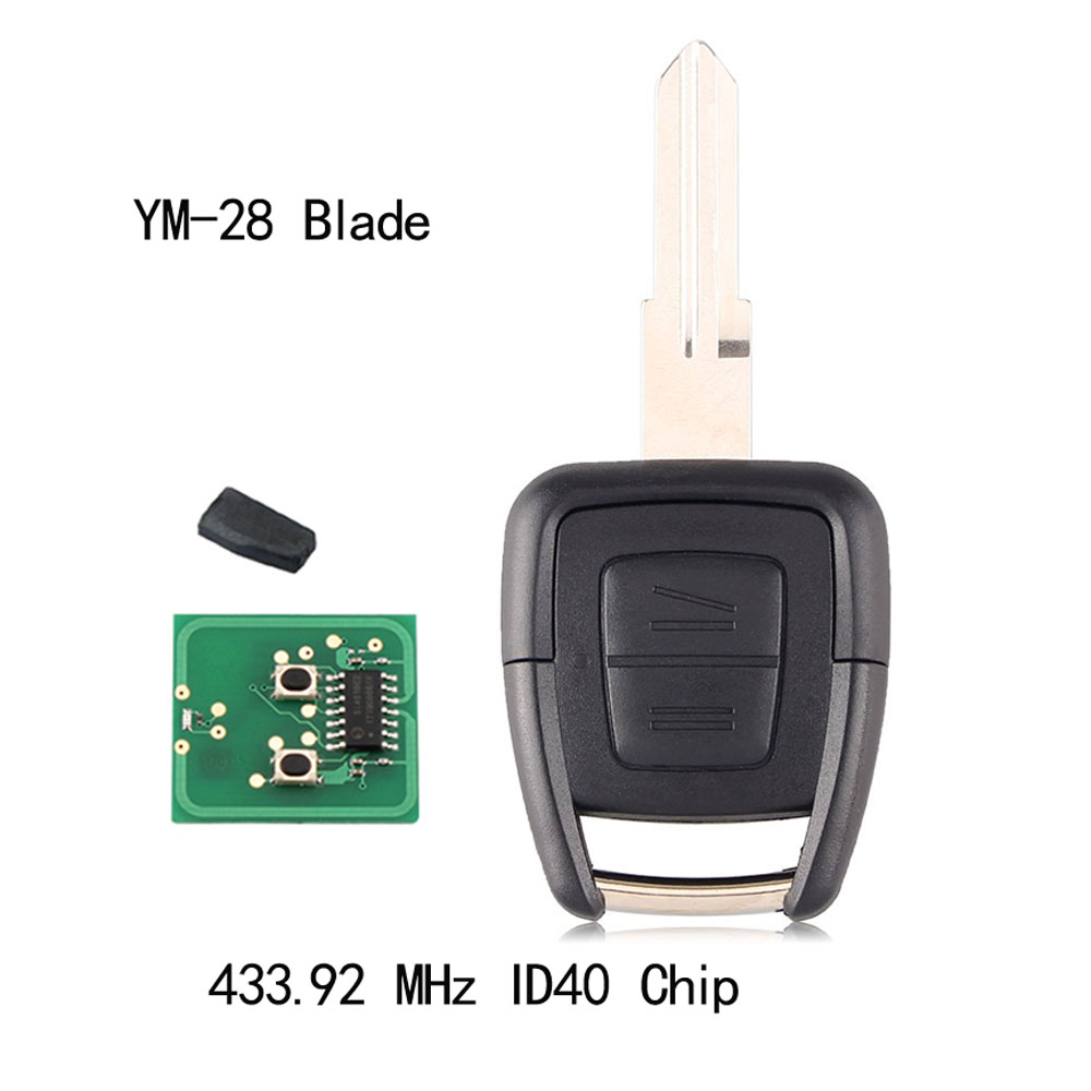 Chiave Telecomando per Vauxhall Opel Astra Vectra Zafira 433.92MHz Uncut HU43/HU100/YM28/HU46 Blade OP1 2 tasti ID40 - 2158a901c704029e11e6fa57ca2d2b6f
