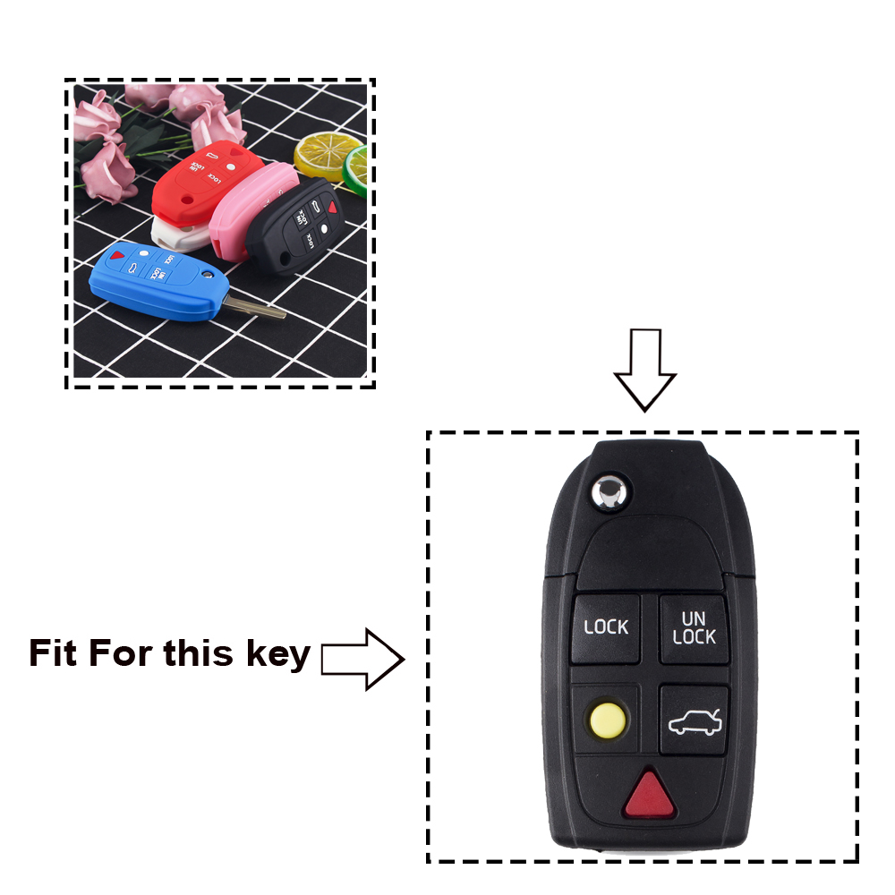 Cover in silicone telecomando/chiave per Volvo S40 XC90 S80 XC70 S60 V70 D05 - 51a4c8b96bd3548838254ca522cabe86
