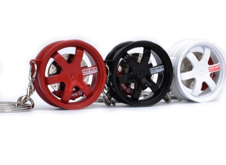 Portachiavi Ruota Auto Te37 - In Metallo Nero, Modello Disco Freno Modificato - Foto 5