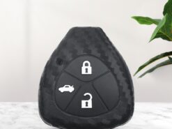 Cover in silicone chiave telecomando per Toyota Corolla Yaris Prado Tarago Camry RAV4 REIZ Crown Avalon - KEYYOU 2 3 4 Buttons Carbon Fiber Silicone Car Key Case Cover For Toyota Corolla Yaris 3