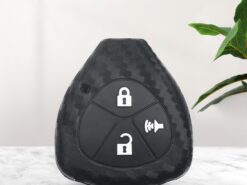 Cover in silicone chiave telecomando per Toyota Corolla Yaris Prado Tarago Camry RAV4 REIZ Crown Avalon - KEYYOU 2 3 4 Buttons Carbon Fiber Silicone Car Key Case Cover For Toyota Corolla Yaris 4
