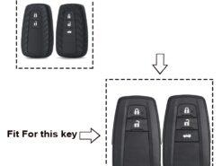 Cover in silicone chiave telecomando per Toyota CHR C-HR 2017 2018 Prius - KEYYOU 2 3 Buttons Carbon Silicone Key Case Fob Cover Remote Car Accessories For Toyota CHR 2