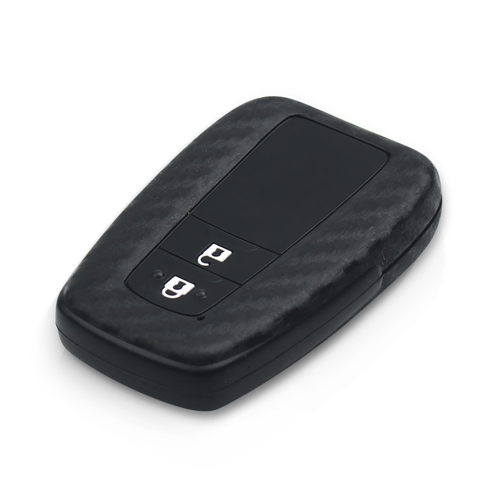 KEYYOU-2-3-Buttons-Carbon-Silicone-Key-Case-Fob-Cover-Remote-Car-Accessories-For-Toyota-CHR-3 Cover in silicone chiave telecomando per Toyota CHR C-HR 2017 2018 Prius - KEYYOU 2 3 Buttons Carbon Silicone Key Case Fob Cover Remote Car Accessories For Toyota CHR 3