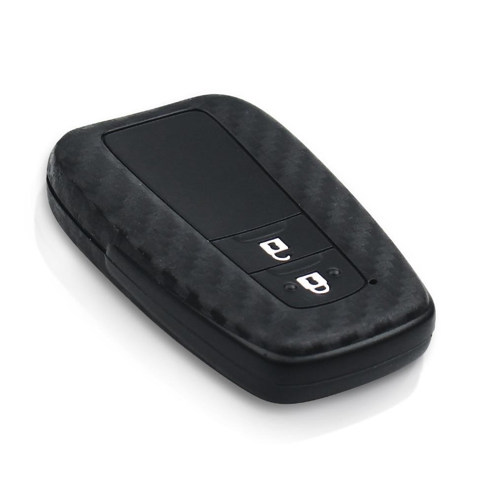 KEYYOU-2-3-Buttons-Carbon-Silicone-Key-Case-Fob-Cover-Remote-Car-Accessories-For-Toyota-CHR-4 Cover in silicone chiave telecomando per Toyota CHR C-HR 2017 2018 Prius - KEYYOU 2 3 Buttons Carbon Silicone Key Case Fob Cover Remote Car Accessories For Toyota CHR 4