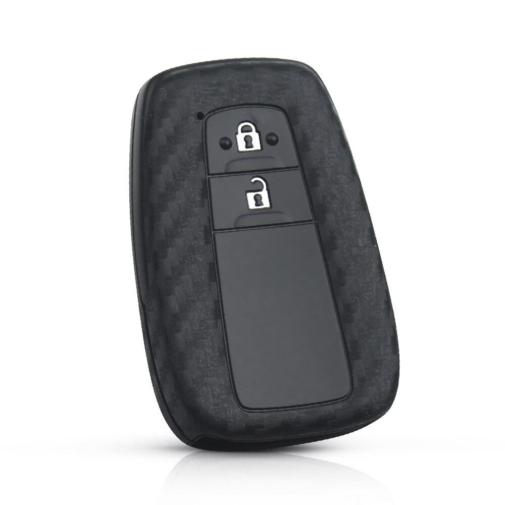 KEYYOU-2-3-Buttons-Carbon-Silicone-Key-Case-Fob-Cover-Remote-Car-Accessories-For-Toyota-CHR-5 Cover in silicone chiave telecomando per Toyota CHR C-HR 2017 2018 Prius - KEYYOU 2 3 Buttons Carbon Silicone Key Case Fob Cover Remote Car Accessories For Toyota CHR 5