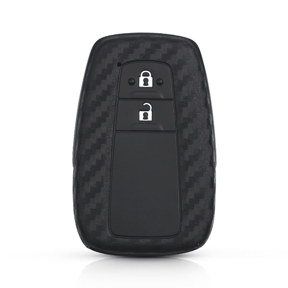 KEYYOU-2-3-Buttons-Carbon-Silicone-Key-Case-Fob-Cover-Remote-Car-Accessories-For-Toyota-CHR Cover in silicone chiave telecomando per Toyota CHR C-HR 2017 2018 Prius - KEYYOU 2 3 Buttons Carbon Silicone Key Case Fob Cover Remote Car Accessories For Toyota CHR