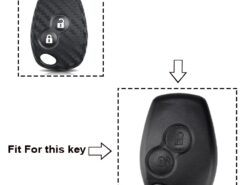 Cover in silicone chiave telecomando per Renault Duster Clio DACIA 3 Twingo Logan Sandero Modus - Nissan - KEYYOU 2 Buttons Carbon Silicone Car Key Case Cover Holder For Renault Duster Clio DACIA 3 2