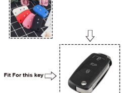 Cover in silicone chiave telecomando per VW Volkswagen Amarok Polo Golf 5 6 7 MK4 Bora Jetta Altea Alhambra - KEYYOU 2 Buttons Silicone Flip Rubber Car Key Cover Case For VW Volkswagen Amarok Polo Golf 2