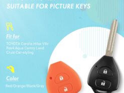 Cover in silicone chiave telecomando per TOYOTA Corolla Hilux Vitz Rav4 Aqua Camry - KEYYOU 2 Buttons Silicone Key Case Shell Cover For TOYOTA Corolla Hilux Vitz Rav4 Aqua Camry 2