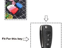 Cover in silicone chiave telecomando per Ford Ranger C-Max S-Max Focus Galaxy Mondeo Transit Tourneo Escape - KEYYOU 3 Button Silicone Car Key Case For Ford Ranger C Max S Max Focus Galaxy 4