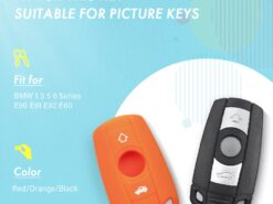 Cover in silicone chiave telecomando per BMW 1 3 5 6 Series E90 E91 E92 E60 - KEYYOU 3 Button Silicone Car Key Case for BMW 1 3 5 6 Series E90 E91 2