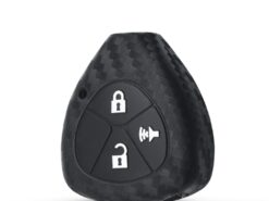 Cover in silicone chiave telecomando per Toyota Camry Rav4 Highlander Corolla Aqua Land Cruis - KEYYOU 3 Buttons Carbon Silicone Car Key Case For Toyota Toyota Camry Rav4 Highlander Corolla Aqua 4