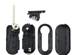 Chiave telecomando per Fiat 500 Panda Punto Bravo SIP22 - KEYYOU 3 Buttons Remote Car Key Shell Flip Key Pad Case For Fiat 500 Panda Punto 4