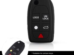 Cover in silicone chiave telecomando per Volvo XC90 S80 XC70 S60 V70 - KEYYOU 5 Buttons New Car Key Cover For Volvo XC90 S80 XC70 S60 V70 Silicone Remote 2