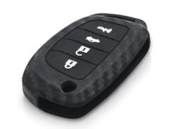 Cover in silicone chiave telecomando per Hyundai i20 i30 i40 i25 ix35 Creta Tucson Santa fe Elantra Sonata 5 Cover in silicone chiave telecomando per Hyundai i20 i30 i40 i25 ix35 Creta Tucson Santa fe Elantra Sonata - KEYYOU Carbon Fiber Car Case Remote Key Shell Fob Cover For Hyundai i20 i30 i40 i25 3