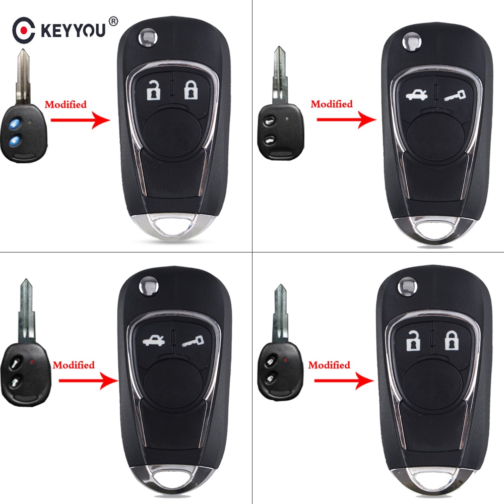 KEYYOU-Fob-For-Chevrolet-Lova-Epica-Spark-Avoe-Car-Key-Blanks-Case-Left-Right-Blade-Auto-1 Chiave telecomando per Chevrolet Lova Epica Spark Avoe 2 Bottoni - KEYYOU Fob For Chevrolet Lova Epica Spark Avoe Car Key Blanks Case Left Right Blade Auto 1
