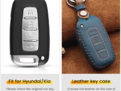 Cover chiave telecomando per Kia K2 K5 For Hyundai IX35 Sonata Genesis Equus Elantra Veloster 4 Bottoni - KEYYOU For Kia K2 K5 For Hyundai IX35 Sonata Genesis Equus Elantra Veloster Genuine Leather Car 2