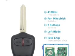 Chiave telecomando per Mitsubishi Outlander Pajero Triton ASX Lancer Shogun MIT8 MIT11 Blade 2 3 Bottoni 433Mhz ID 46 Chip - KEYYOU For Mitsubishi Outlander Pajero Triton ASX Lancer Shogun MIT8 MIT11 Blade 2 3 Buttons Car 1