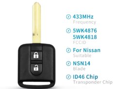 Chiave telecomando per Nissan Elgrand X-TRAIL Qashqai Navara Micra Note NV200 FCCID 5WK4 876/818 ID46 - KEYYOU For Nissan Elgrand X TRAIL Qashqai Navara Micra Note NV200 FCCID 5WK4 876 818 ID46 1