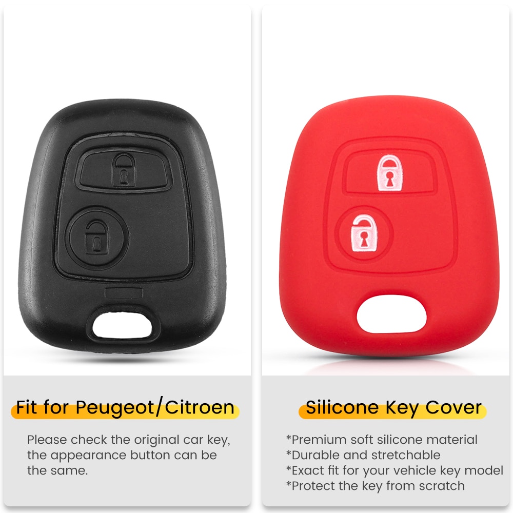 KEYYOU-For-Peugeot-107-206-307-207-408-Key-Protector-Holder-Shell-2-Buttons-Silicone-Rubber-2 Cover in silicone chiave telecomando per Peugeot 107 206 307 207 408 - KEYYOU For Peugeot 107 206 307 207 408 Key Protector Holder Shell 2 Buttons Silicone Rubber 2
