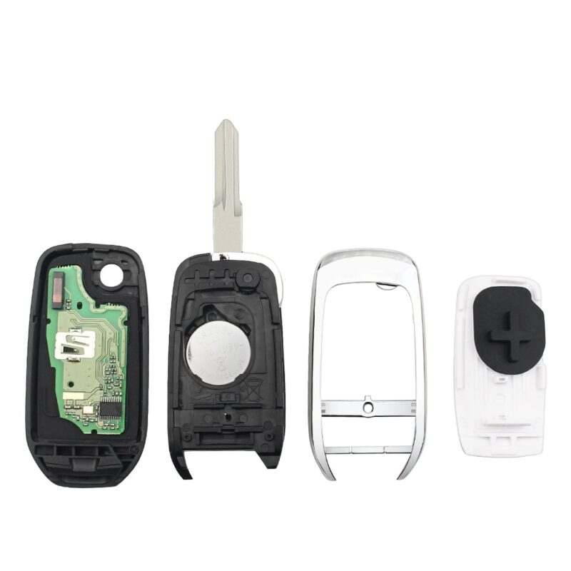 HIBEYO Smartkey, Custodia Per Chiave Auto, Adatta Per Renault Kadjar Clio Captur Scenic Koleos, Portachiavi A 4 Tasti, Blu - Foto 2