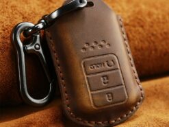 Cover chiave telecomando per Honda XRV Vezel HRV CRV CR-V Accord Civiv Spirior Fit JAZZ Jade Pilot City - KEYYOU Genuine Leather Car Remote Key Case Cover For Honda XRV Vezel HRV CRV CR V 1