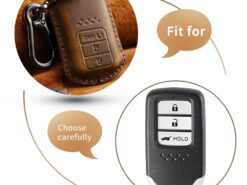 Cover chiave telecomando per Honda XRV Vezel HRV CRV CR-V Accord Civiv Spirior Fit JAZZ Jade Pilot City - KEYYOU Genuine Leather Car Remote Key Case Cover For Honda XRV Vezel HRV CRV CR V 2