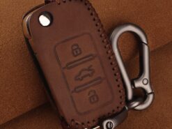 Cover chiave telecomando per VW Volkswagen Jetta MK6 Tiguan Golf 4 5 6 Polo Bora Passat B5 B6 - KEYYOU Genuine Leather Key Cover Case For VW Volkswagen Jetta MK6 Tiguan Golf 4 5 6 2