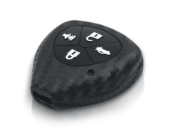 Cover chiave telecomando per Toyota Yaris Tarago Camry Corolla RAV4 Crown Avalon Venza 4 Bottoni - KEYYOU Key Rings Carbon Silicone Car Key Case For Toyota Yaris Tarago Camry Corolla RAV4 Crown