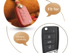 Cover chiave telecomando per Volkswagen VW Golf 7 GTI R MK7 Tiguan For Skoda Octavia A7 Karoq - Seat Leon Ibiza - KEYYOU Leather Key Case Cover Portect For Volkswagen VW Golf 7 GTI R MK7 Tiguan For 2