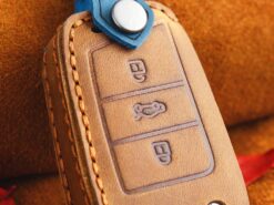 Cover chiave telecomando per Volkswagen VW Golf 7 GTI R MK7 Tiguan For Skoda Octavia A7 Karoq - Seat Leon Ibiza - KEYYOU Leather Key Case Cover Portect For Volkswagen VW Golf 7 GTI R MK7 Tiguan For 4