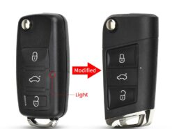 Chiave telecomando per Volkswagen VW Polo Passat B5 Golf MK5 Beetle 3 Bottoni 7 Chiave telecomando per Volkswagen VW Polo Passat B5 Golf MK5 Beetle 3 Bottoni - KEYYOU Modified Flip Remote Key Shell For Volkswagen VW Polo Passat B5 Golf MK5 Beetle 3 5