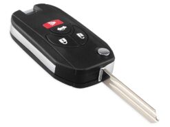 Chiave telecomando per Nissan Altima Maxima Sentra Versa - KEYYOU New 4 Buttons Uncut Blank Remote Flip Folding Key Shell Case Fob for Nissan Altima 3