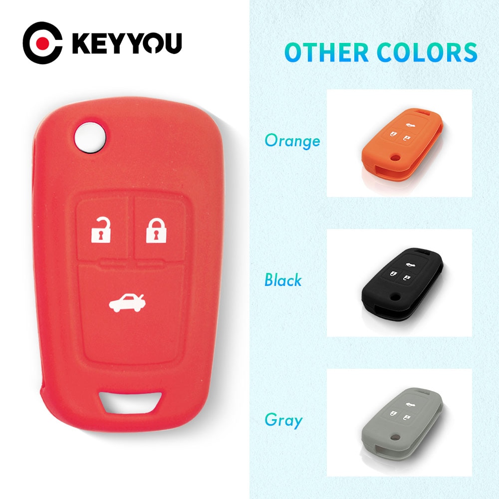 KEYYOU-Skin-Silicone-Remote-Car-Key-Cover-Case-Shell-Holder-Fob-For-Chevrolet-Cruze-3-Buttons-1 Cover in silicone chiave telecomando per Chevrolet Cruze 3 Buttons Flip Key 2014 2015 - KEYYOU Skin Silicone Remote Car Key Cover Case Shell Holder Fob For Chevrolet Cruze 3 Buttons 1