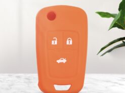 Cover in silicone chiave telecomando per Chevrolet Cruze 3 Buttons Flip Key 2014 2015 - KEYYOU Skin Silicone Remote Car Key Cover Case Shell Holder Fob For Chevrolet Cruze 3 Buttons 4