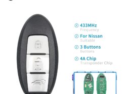 Chiave telecomando per NISSAN Qashqai X-Trail Car Controller -Continontal 433.92MHz PULSAR 4A Chip 3 Chiave telecomando per NISSAN Qashqai X-Trail Car Controller -Continontal 433.92MHz PULSAR 4A Chip - KEYYOU Smart Remote Key 3 Buttons Fob For NISSAN Qashqai X Trail Car Controller for Continontal 1