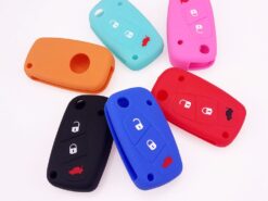 Cover chiave telecomando in silicone per Fiat Panda Idea Stilo Punto Ducato Bravo 500 Doblo Grande minibus Protezione - 3 pulsante di Silicone Copertura Chiave A Distanza Fob Case Fit Per Fiat Panda Idea Stilo 2