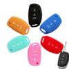 Cover chiave telecomando in silicone per Hyundai Santa Fe Sonata Elantra Verna Ix35 Solaris Ix45 I10 I30 I40 i45 - 3 pulsante di Vibrazione Chiave Della Copertura Del Silicone Misura Per Hyundai Santa Fe Sonata Elantra