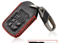 Cover chiave telecomando per Honda Civic Accord pilota CR-V Insight 2016 2017 2018 2019 2020 - 5 pulsanti chiave dell automobile in pelle copertura a distanza caso Fob nero per Honda Civic 2