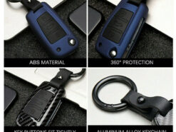 Cover chiave telecomando per AUDI A1 A3 A4 A5 A6 A7 A8 A1 TT Q3 Q5 Q7 RS6 5 Cover chiave telecomando per AUDI A1 A3 A4 A5 A6 A7 A8 A1 TT Q3 Q5 Q7 RS6 - ABS in fibra di carbonio 3 pulsanti Flip Key Cover custodia pelle per AUDI A1 A3 3