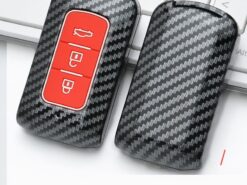 Cover chiave telecomando per Mitsubishi Outlander 2016 Lancer 10 Pajero Sport EX ASX L200 - ABS in fibra di carbonio nuova vendita calda portachiavi Cover portachiavi per Mitsubishi Outlander 2016 Lancer 5