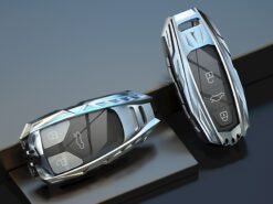 Cover chiave telecomando per Audi A6 C8 A7 A8 Q8 2018 2019 - Borsa in lega di zinco per custodia portachiavi per Audi A6 C8 A7 A8 Q8 2018 4