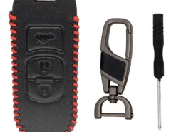 Cover chiave telecomando per MAZDA 2 3 5 6 CX-5 CX-7 Miata MX5 Shell Jacket Protector - Caso di cuoio di Fob della copertura chiave dell automobile per MAZDA 2 3 5 6 9