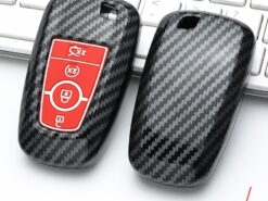 Cover chiave telecomando per Ford Fusion Mondeo Mustang Explorer Edge EcoSport per Lincoln Mondeo MKC MKZ MKX - Copertura chiave dell automobile dell abs della fibra del carbonio per Ford Fusion Mondeo Mustang Explorer 5