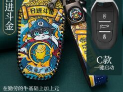 Cover chiave telecomando per Peugeot 308 408 508 2008 3008 4008 5008 Citroen C4 C4L C6 C3-XR - Copertura completa della cassa chiave dell automobile di cuoio per Peugeot 308 408 508 2008 3008 3