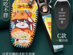 Cover chiave telecomando per Peugeot 308 408 508 2008 3008 4008 5008 Citroen C4 C4L C6 C3-XR - Copertura completa della cassa chiave dell automobile di cuoio per Peugeot 308 408 508 2008 3008 4