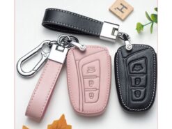 Cover chiave telecomando per Hyundai Santafe IX45 - Copertura del supporto della cassa chiave dell automobile di cuoio per Hyundai Santafe IX45 Smart Key 2