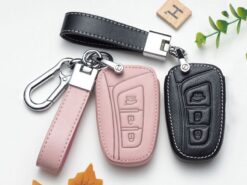 Cover chiave telecomando per Hyundai Santafe IX45 - Copertura del supporto della cassa chiave dell automobile di cuoio per Hyundai Santafe IX45 Smart Key 5