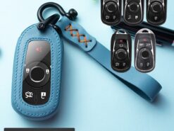 Cover chiave telecomando per Buick Envision Vervno Encore GS 20T 28T nuovo LACROSSE Opel Astra K - Copertura della cassa chiave a distanza dell automobile di cuoio per Buick Envision Vervno Encore GS 4