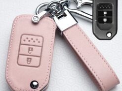 Cover chiave telecomando per Honda CivIc HRV CRV XRV Crider Odyssey 2015-2018 - Copertura della cassa chiave a distanza dell automobile di cuoio per Honda CivIc HRV CRV XRV 3